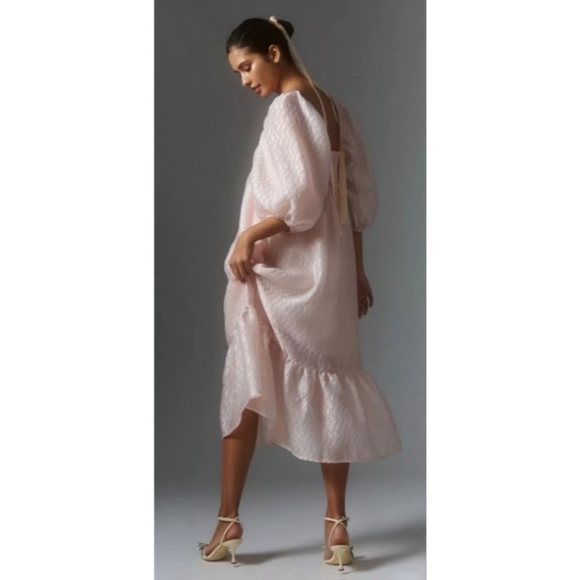 Anthropologie Puff Sleeve Soft Pink Dress Size XS NWT - Picture 9 of 9